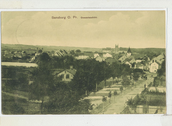 Sensburg, Ortsansicht von Süden