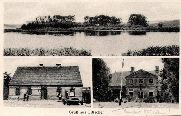 Littschen, Gasthaus Senkstock, Landjahrlager, Partie am See