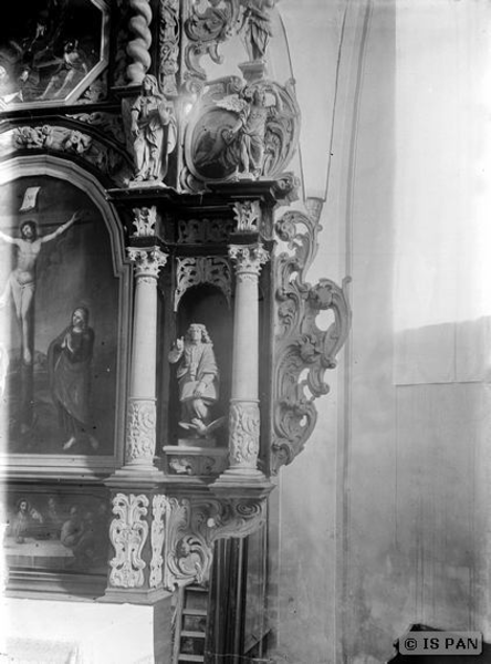 Marienfelde Kr. Preußisch Holland, Ev. Kirche, Detail vom Altar
