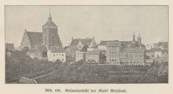 Mehlsack, Stadt, Ortsansicht von Südwesten