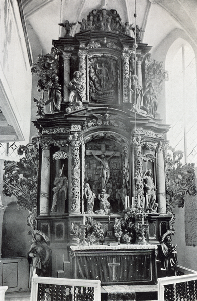 Mohrungen, Ev. Kirche, Altaraufsatz, um 1690