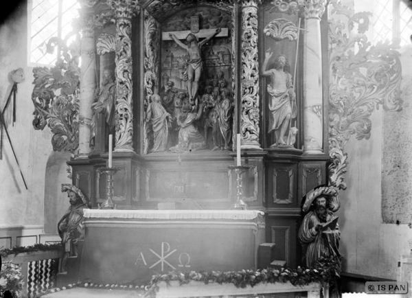 Mohrungen, Stadt, Ev. Kirche, Altar, Teilansicht