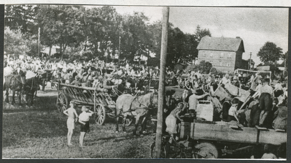 Saalfeld, Bahnhof, Evakuierte Familien