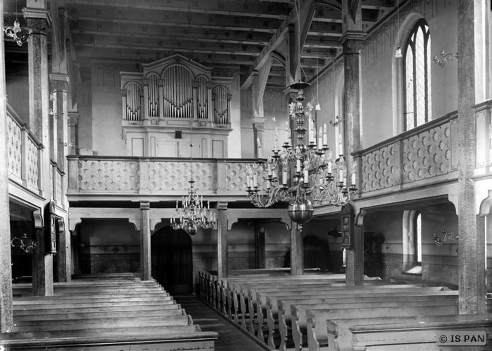 Orlowen Kr. Johannisburg, Ev. Kirche, Blick zur Orgel