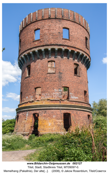 Tilsit (Советск),  Memelhang (Pakallnis), Der alte Wasserturm auf dem Engelsberg