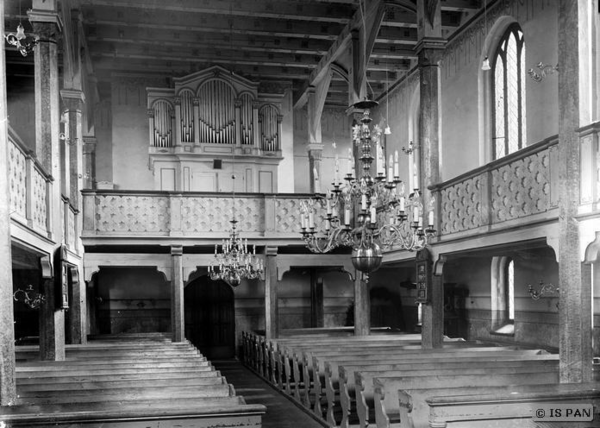 Orlowen Kr. Johannisburg, Ev. Kirche, Blick zur Orgel