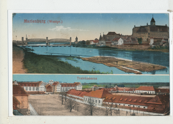 Marienburg, Westpr., Nogatbrücken und Marienburg, Trainkaserne