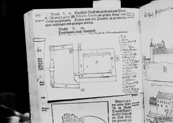 Preußisch Mark Kr. Mohrungen, Grundriss der Burg (Zeichnung von Dewitz)