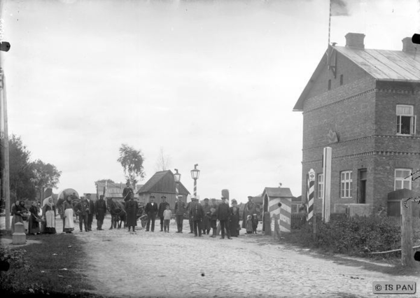 Prostken, Reisende, Beamte und Soldaten am Grenzübergang zwischen Preußen und Russland