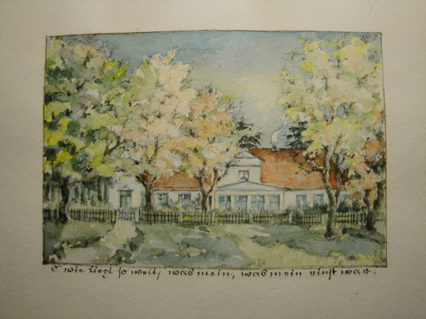 Wittmannsdorf, Aquarell, das Guthaus von Johann Torkler