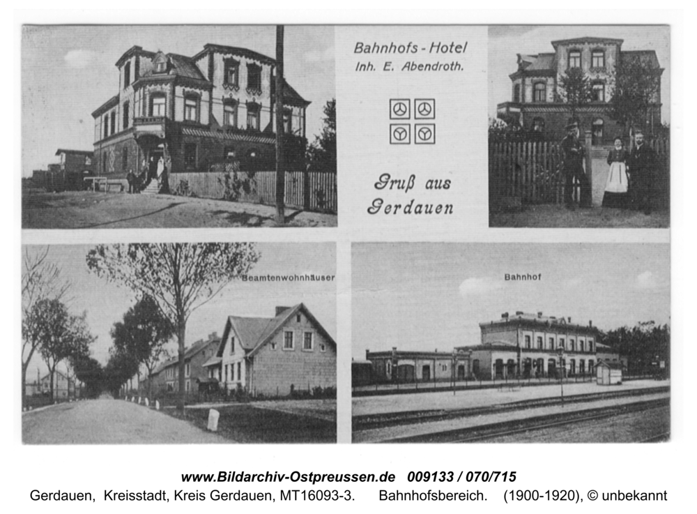 Gerdauen, Bahnhofsbereich