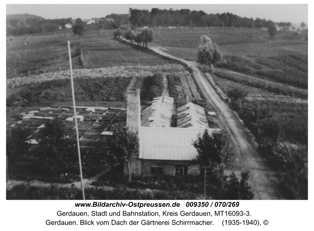 Gerdauen. Blick vom Dach der Gärtnerei Schirrmacher
