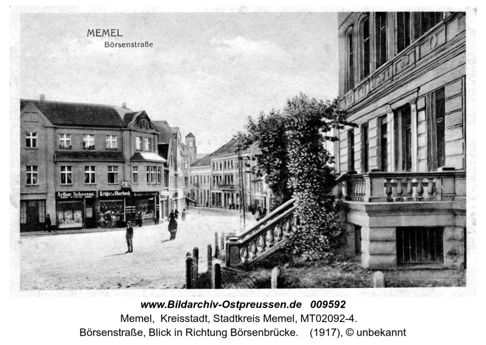 Memel, Börsenstraße, Blick in Richtung Börsenbrücke