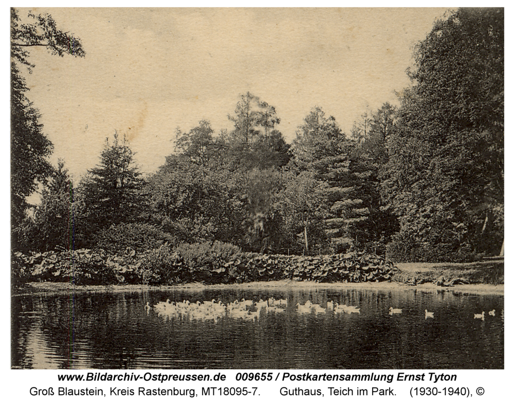 Groß Blaustein, Guthaus, Teich im Park