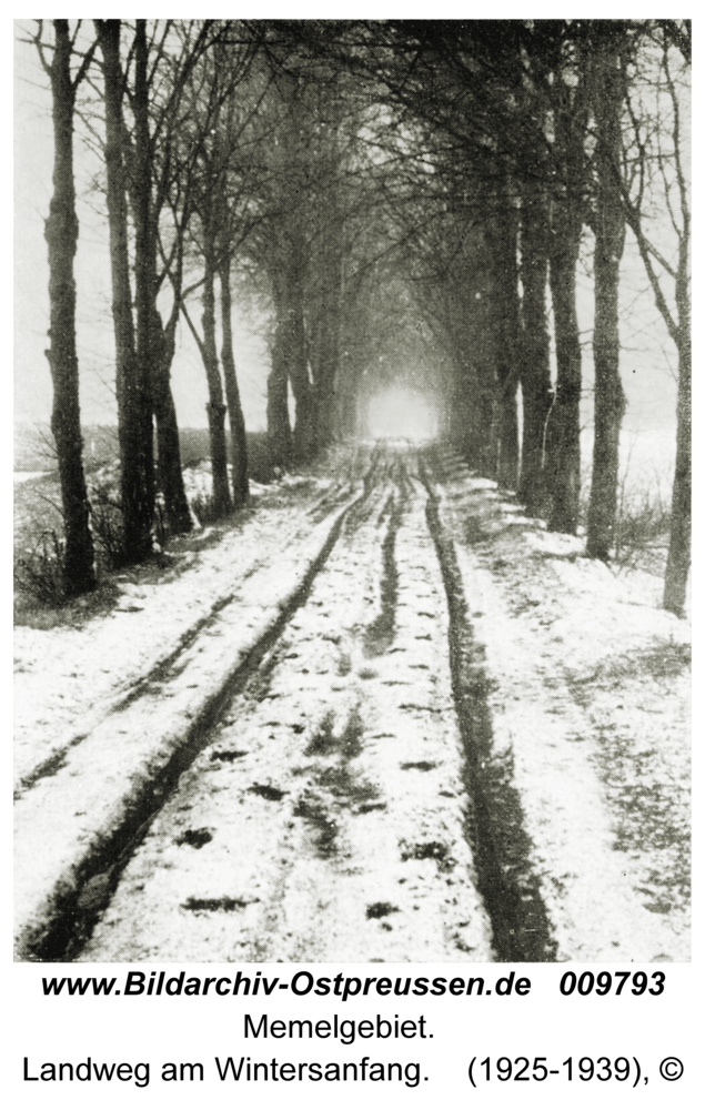 Memelgebiet, Landweg am Wintersanfang