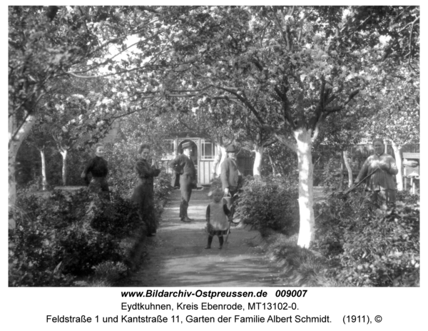 Eydtkau, Feldstraße 1 und Kantstraße 11, Garten der Familie Albert Schmidt