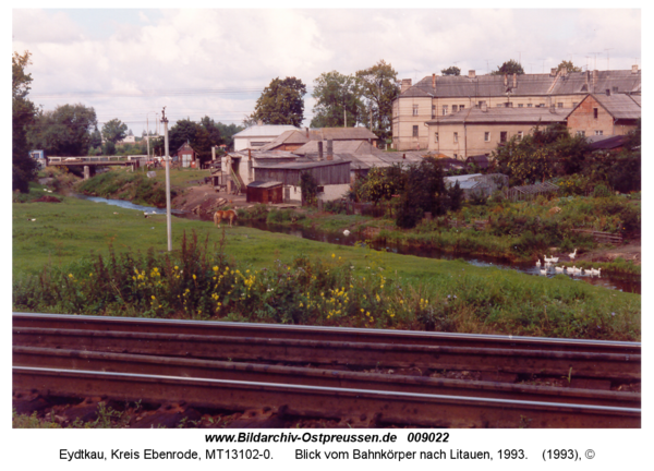 Eydtkau, Blick vom Bahnkörper nach Litauen, 1993