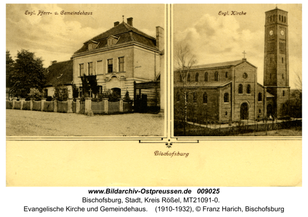 Bischofsburg, Evangelische Kirche und Gemeindehaus