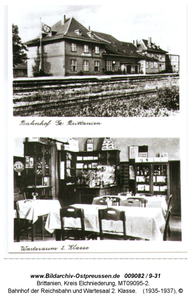 Brittanien 8, Bahnhof der Reichsbahn und Wartesaal 2. Klasse