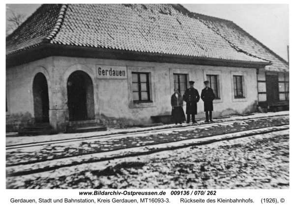 Gerdauen, Rückseite des Kleinbahnhofs