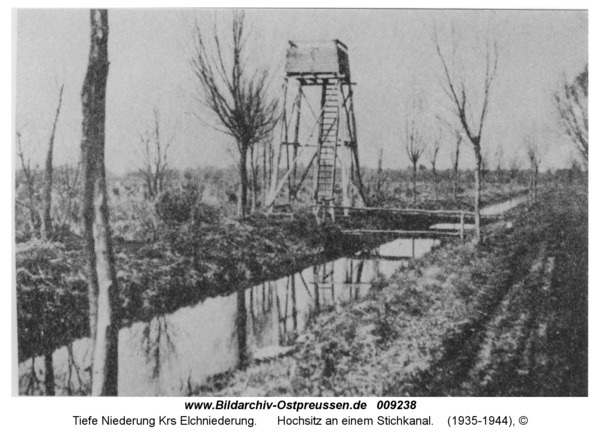 Tiefe Niederung, Hochsitz an einem Stichkanal