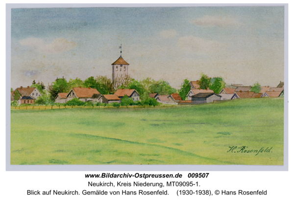 Blick auf Neukirch. Gemälde von Hans Rosenfeld