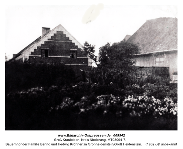 Bauernhof der Familie Benno und Hedwig Kröhnert in Großheidenstein/Groß Heidenstein