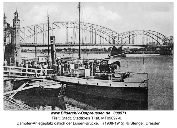 Tilsit, Dampfer-Anlegeplatz östlich der Luisen-Brücke