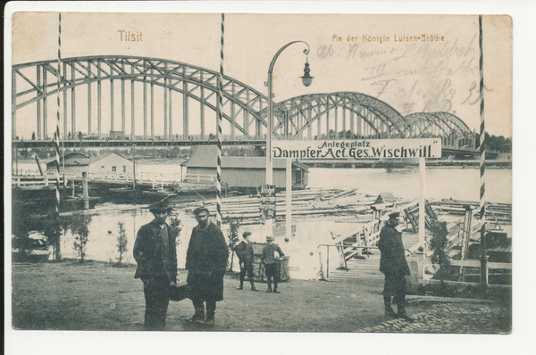 Tilsit, Dampfer-Anlegeplatz östlich der Luisen-Brücke