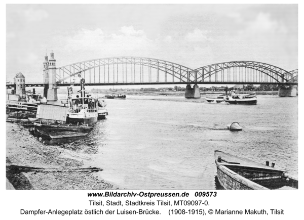 Tilsit, Dampfer-Anlegeplatz östlich der Luisen-Brücke