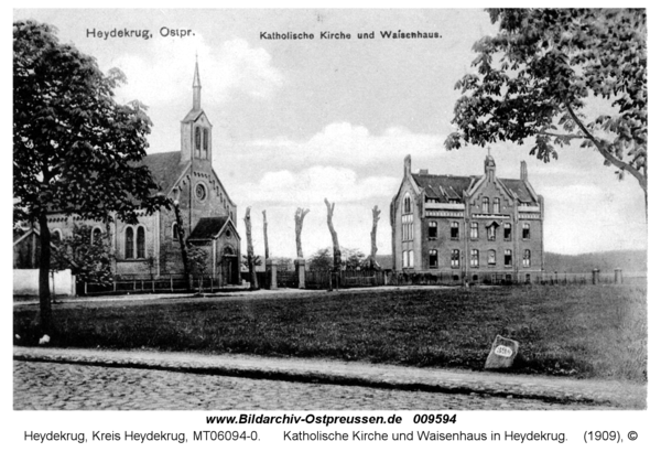 Katholische Kirche und Waisenhaus in Heydekrug