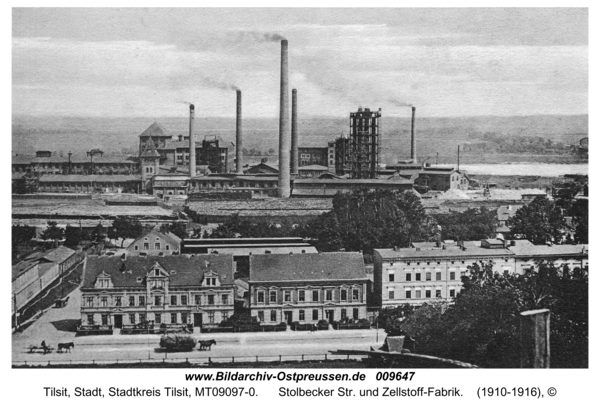 Tilsit, Stolbecker Str. und Zellstoff-Fabrik