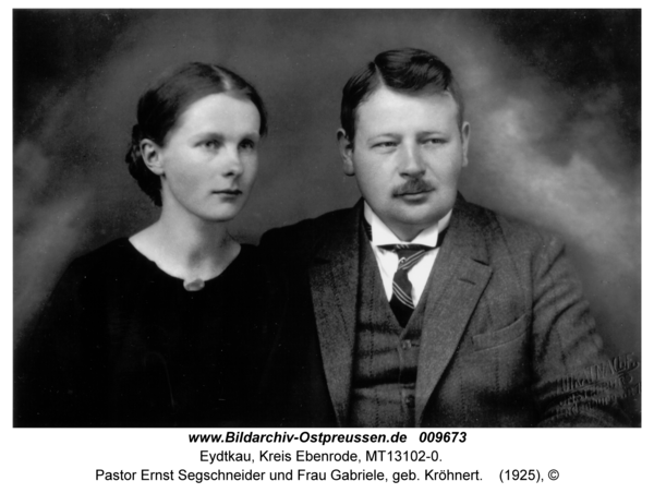 Eydtkau, Pastor Ernst Segschneider und Frau Gabriele, geb. Kröhnert