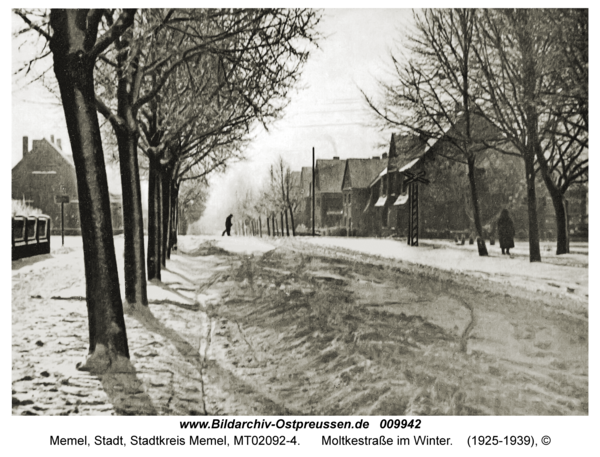 Memel, Moltkestraße im Winter