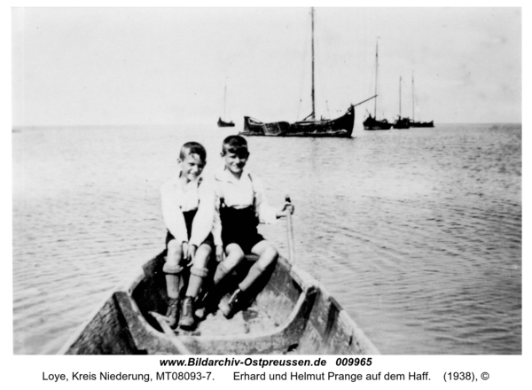 Loye, Erhard und Helmut Prange auf dem Haff