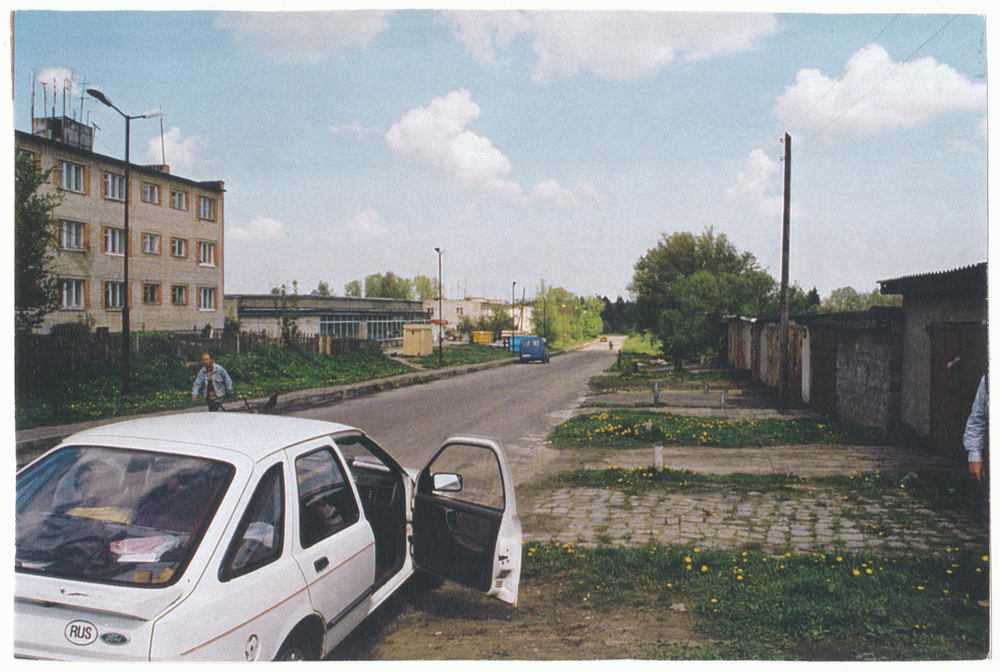 Stablack Kr. Preußisch Eylau, (Долгоруково), Straße zum Bahnhof Richtung Chaussee nach Pr. Eylau