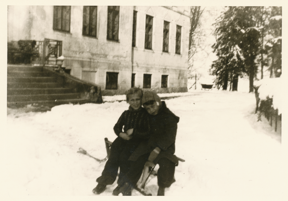 Groß Steegen, Winterfreuden im Park vor dem Gutshaus