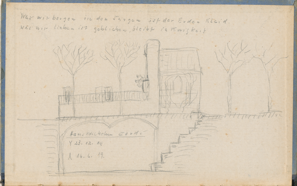 Saalfeld, Friedhof, Mausoleum der Familie Cords (Skizze)