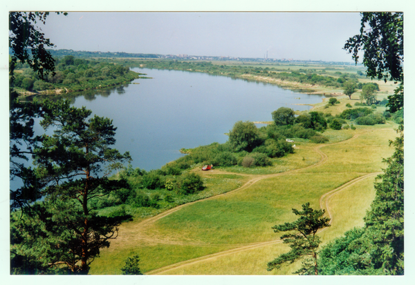 Bittehnen, Blick vom Rombinus auf die Memel und die Stadt Tilsit