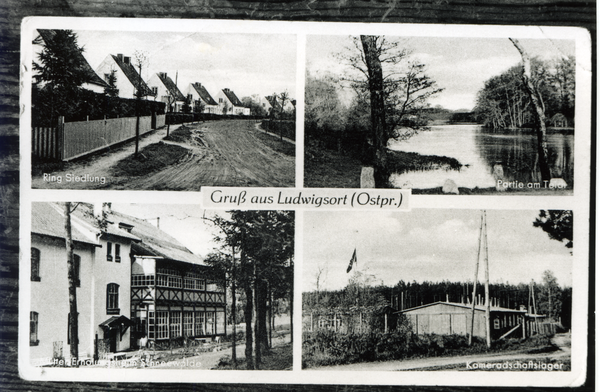 Ludwigsort, Ring-Siedlung, Partie am Teich, Mütter-Erholungsheim Schneewalde, Kameradschaftslager