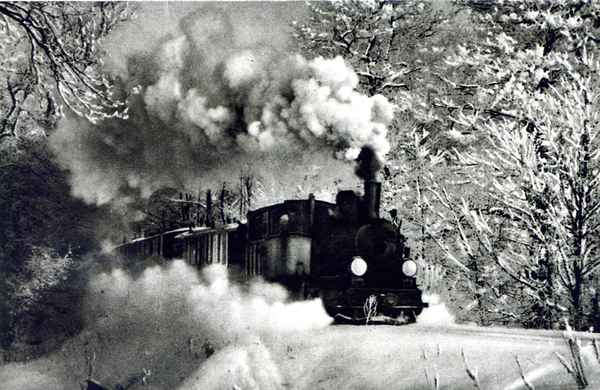 Neuhausen Kr. Samland, die Kleinbahn im Winter