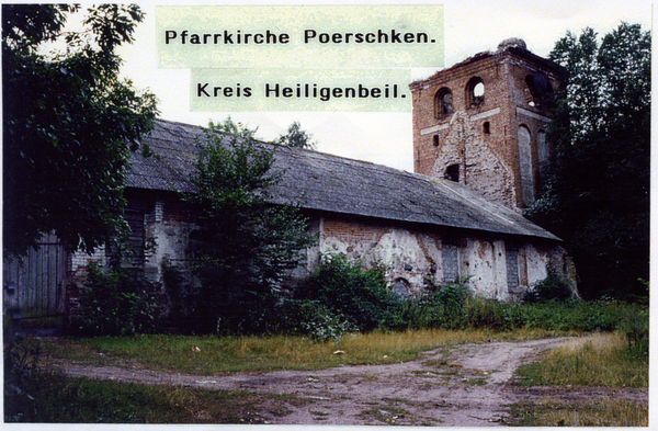 Pörschken Kr. Heiligenbeil (Новомосковское), Ehemalige ev. Kirche