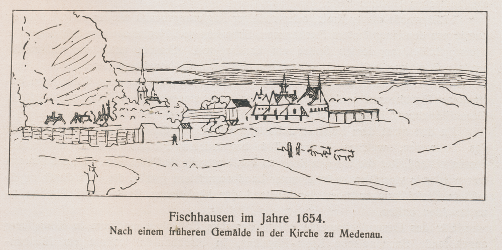 Fischhausen, Stadt im Jahre 1654 nach einem Gemälde