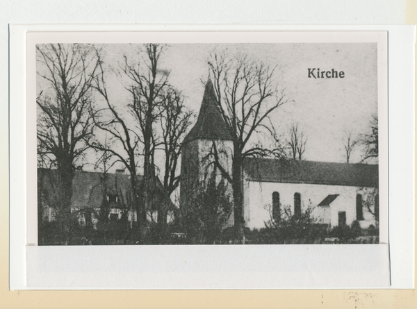 Buchholz Kr. Preußisch Eylau, Ev. Kirche und Pfarrhaus