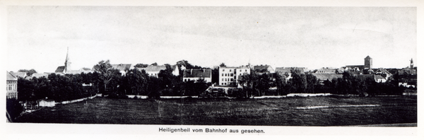 Heiligenbeil, Ortsansicht vom Bahnhof aus
