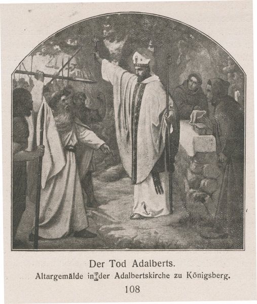 Königsberg (Pr.), Altargemälde in der Adalbertskirche (Der Tod des Adalberts)