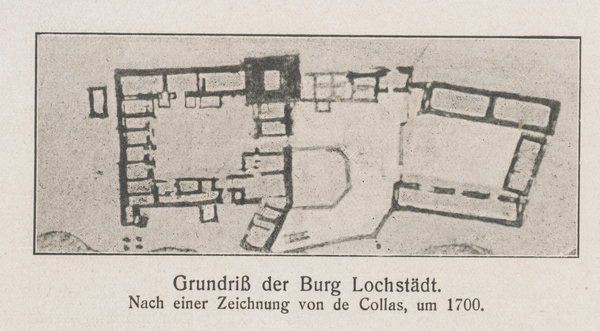 Lochstädt, Grundriß der Burg, um 1700