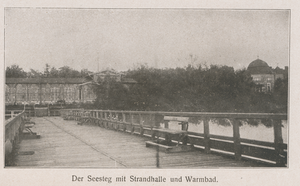 Neuhäuser, Der Seesteg mit Strandhalle und Warmbad