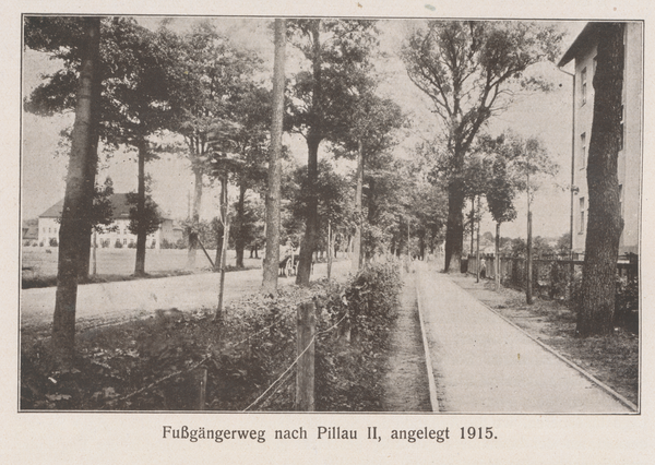 Pillau, Stadt, Fußgängerweg nach Alt-Pillau angelegt 1915