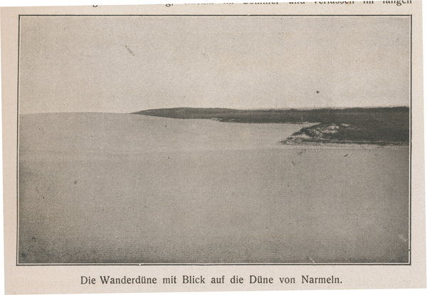 Strauchbucht, vorgelagerte Wanderdüne mit Blick auf die Düne von Narmeln